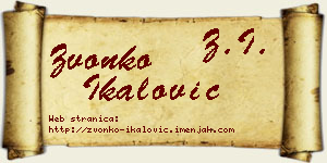Zvonko Ikalović vizit kartica